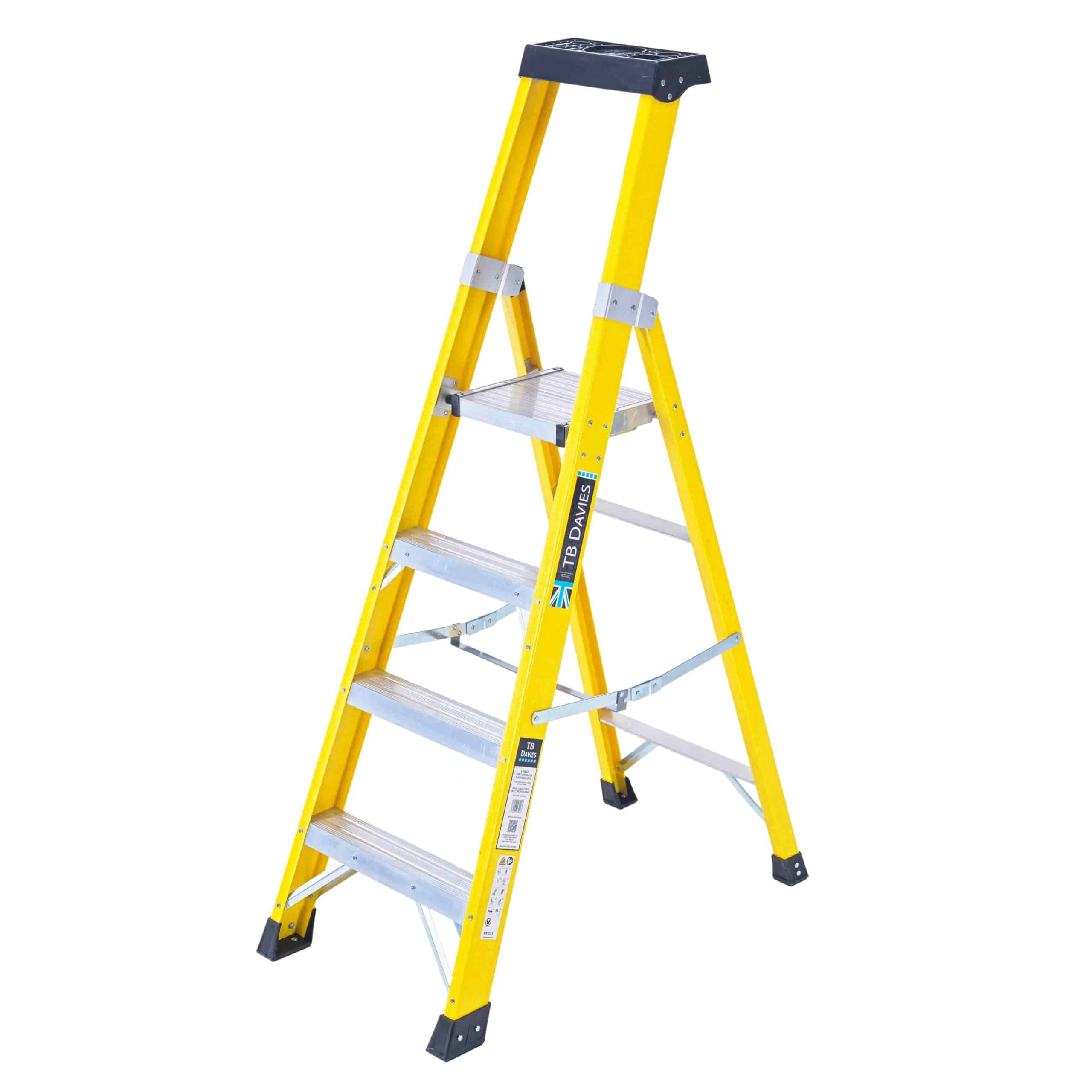 Fibreglass Platform 4 Tread Step Ladders