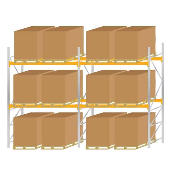 Galvanised Steel Pallet Racking Kit 2 4000mm High