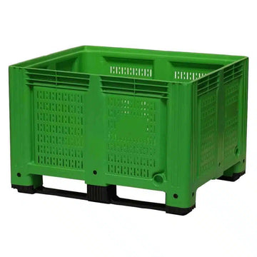 Green Plastic Vented Side Pallet Box