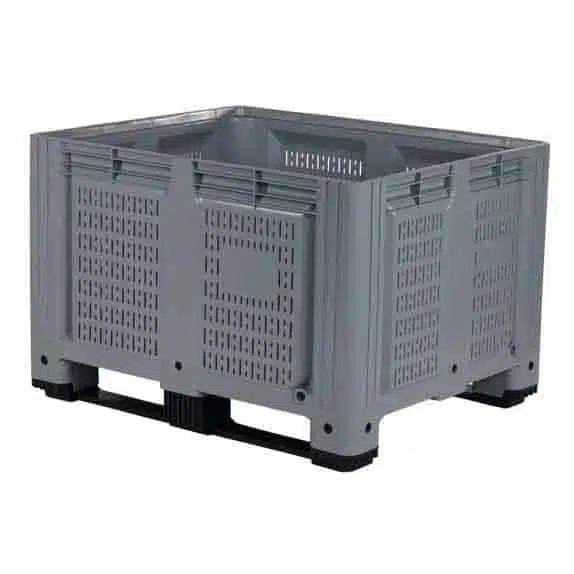 Grey Plastic Vented Side Pallet Box