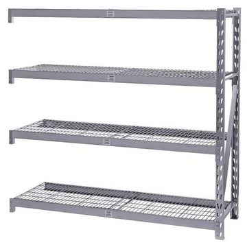 Heavy Duty Steel 4 Shelf Unit Extension Bay