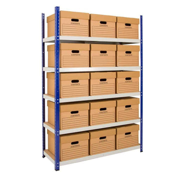 Rivet Racking Archive with 50 Boxes 1830mm Wide