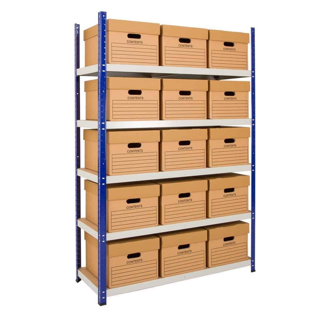 Rivet Racking Archive with 24 Boxes 1525mm Wide