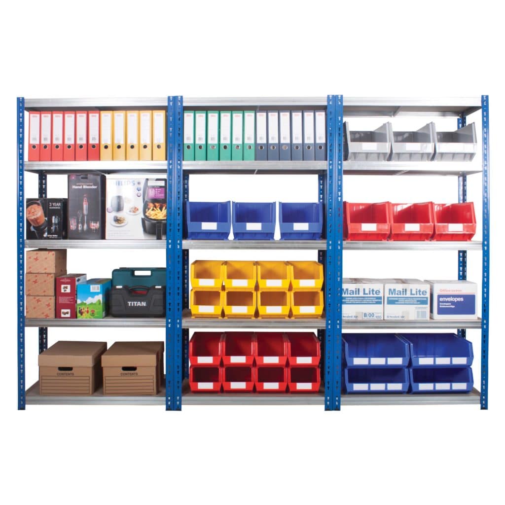 Kwikrack boltless shelving bay for warehouse storage