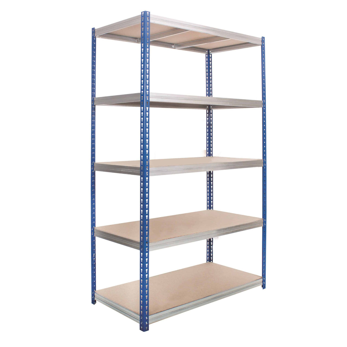 Kwikrack boltless shelving bay with adjustable shelves
