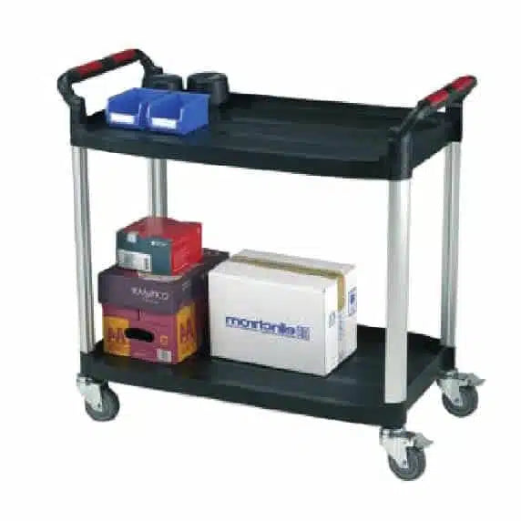 Large Utility Tray Trolley with 2 Shelves