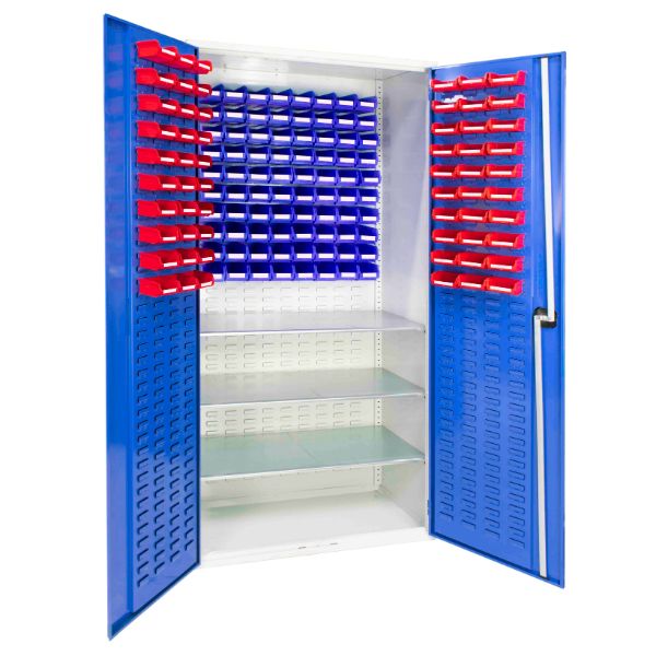 Louvred Panel Cabinet with 60 TC1 and 80 TC2 Bins