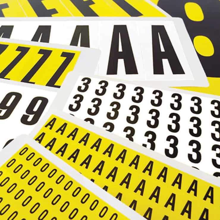 Individual Self-Adhesive Number Labels