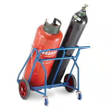 Oxygen Propane Cylinder Trolley with Rear Wheels