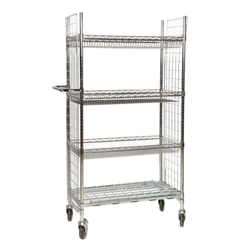 Chrome Wire Cart With Basket Shelves