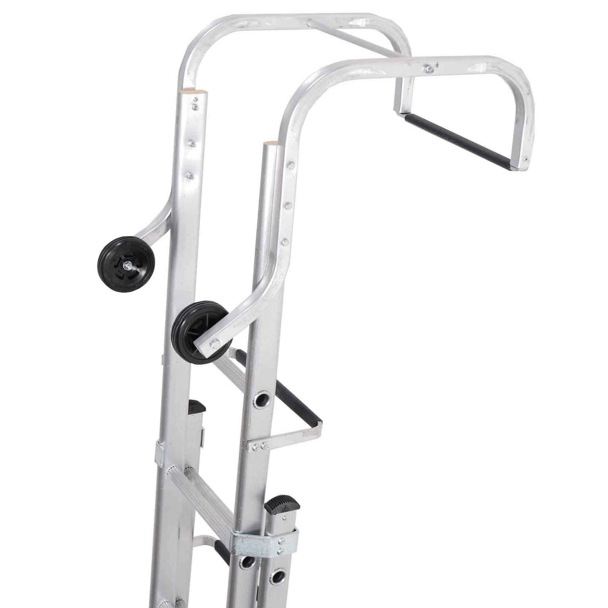 TB Davies ROOFER professional double-section roof ladder with ridge hook and roof wheels