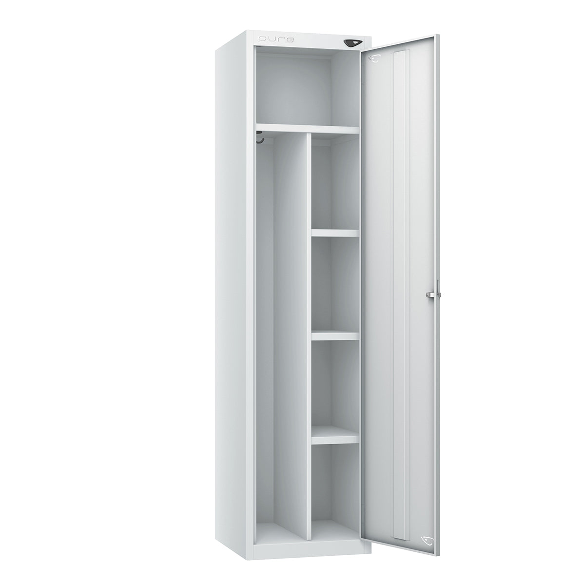 Pure Workwear Janitors Locker with Pearl Silver Door
