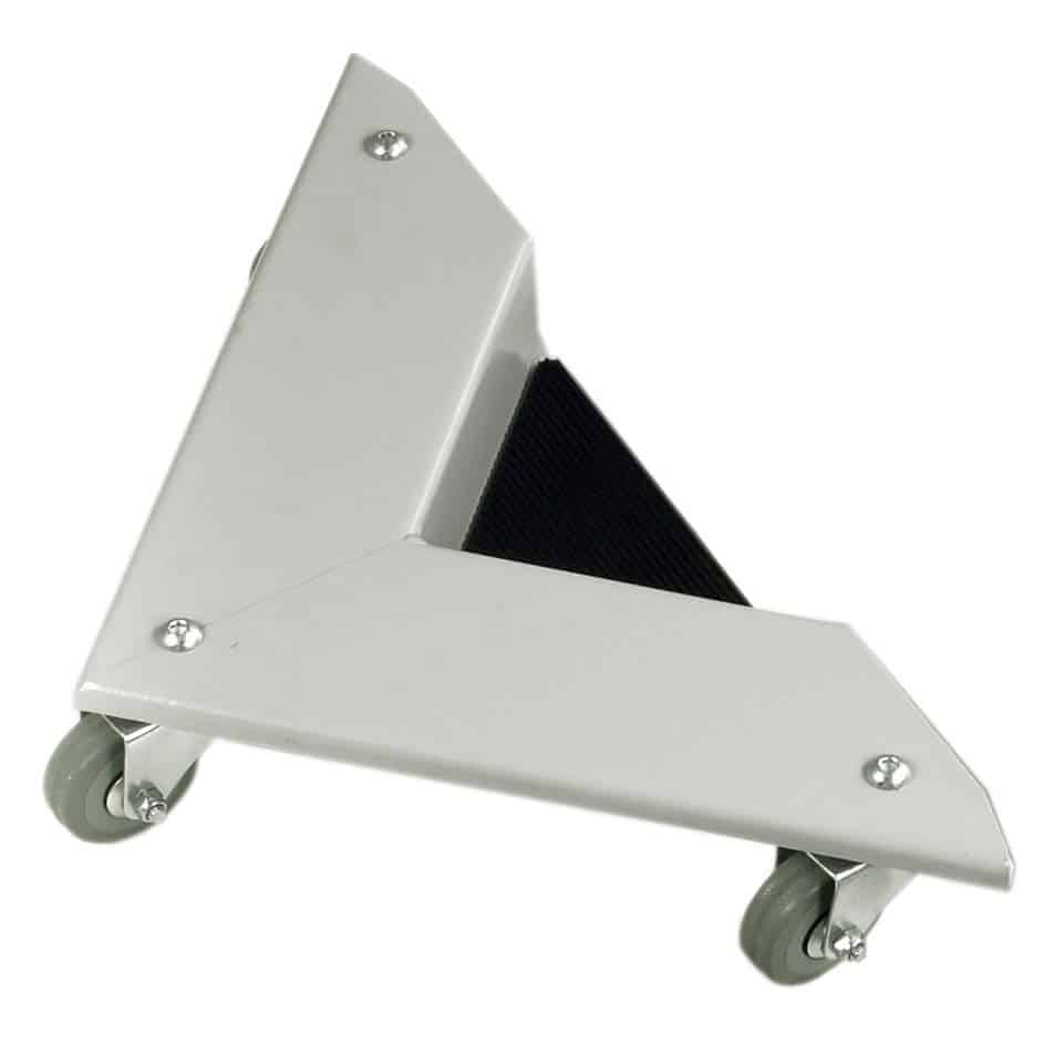 Set of four metal corner steel skates ideal for moving large, heavy items in warehouses, storerooms, factories and house moves.