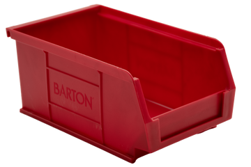 Red Barton TC2 storage bin for organising components, fixings, and small parts in industrial shelving.