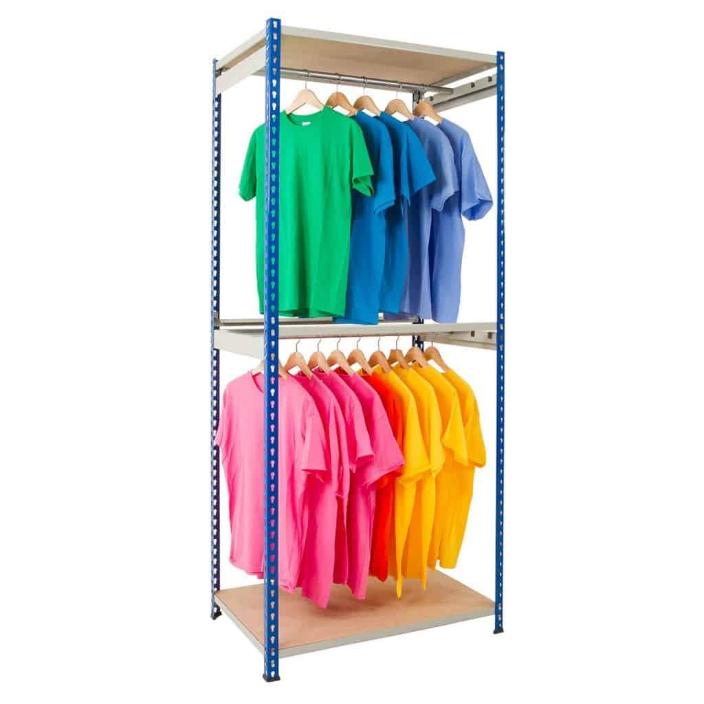 Double Rail Rivet Garment Racking 1220mm Wide