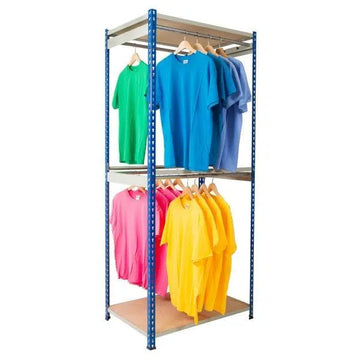Double Rail Rivet Garment Racking 915mm Wide