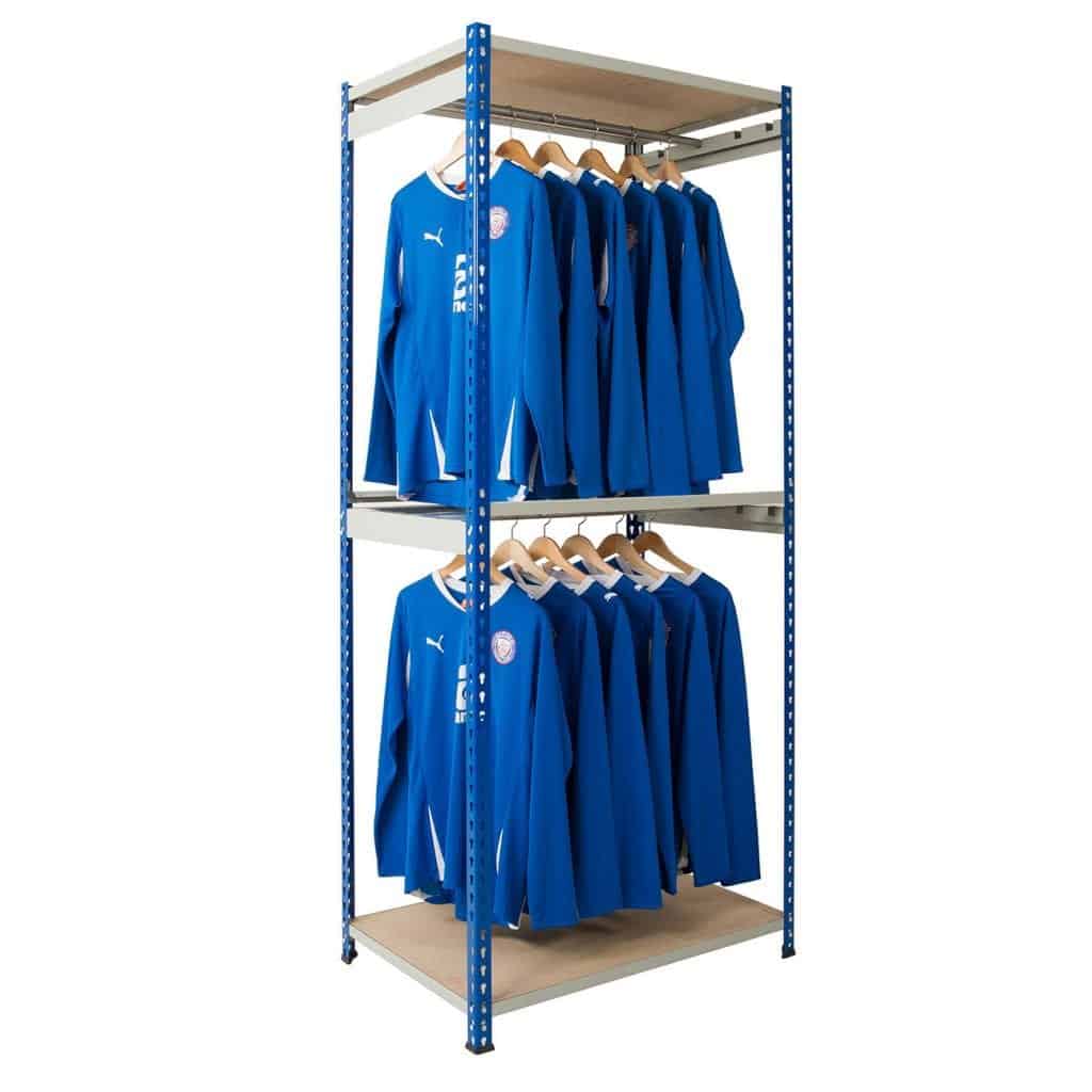 Single Rail Rivet Garment Racking 1220mm Wide