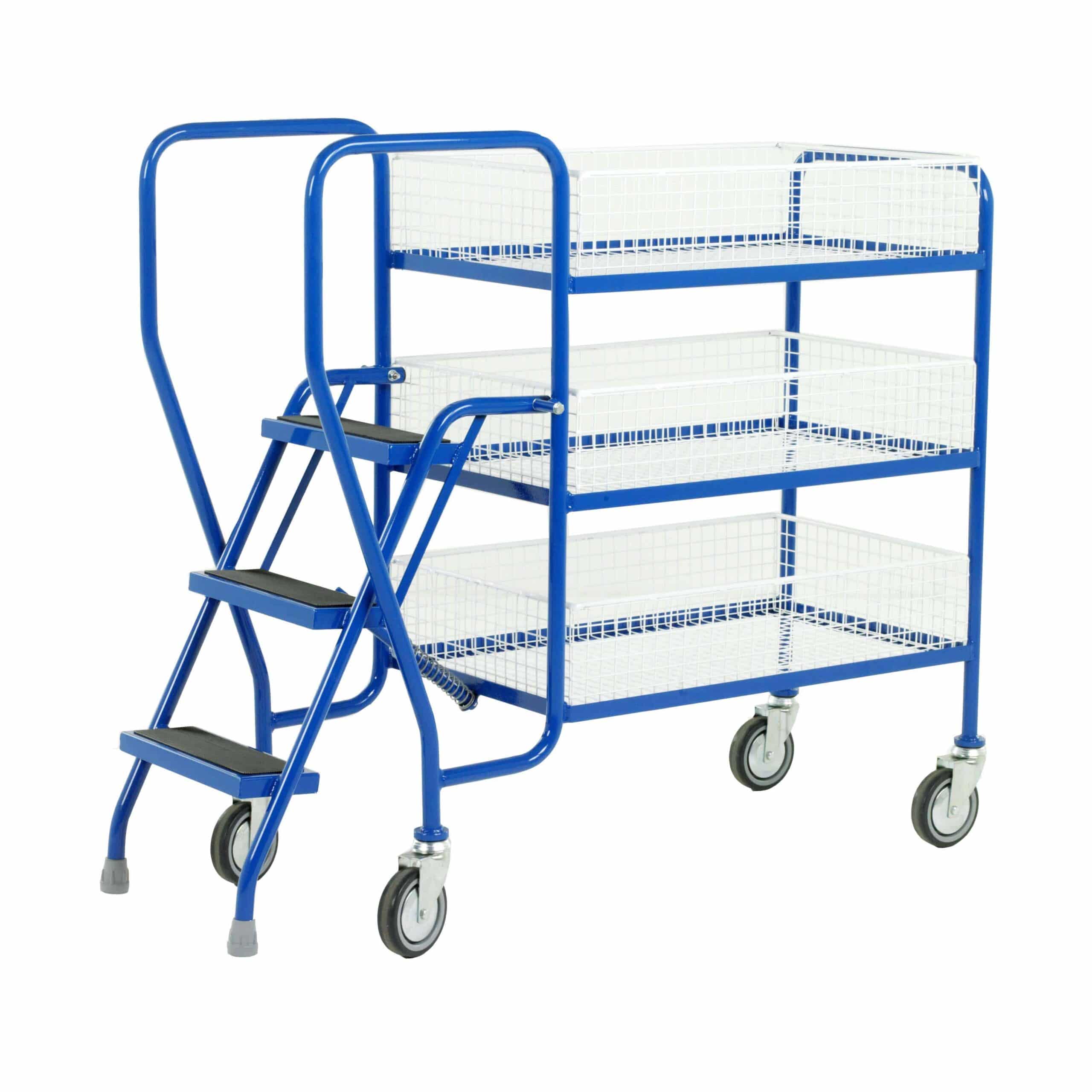 Removable Basket 3 Step Tray Trolleys