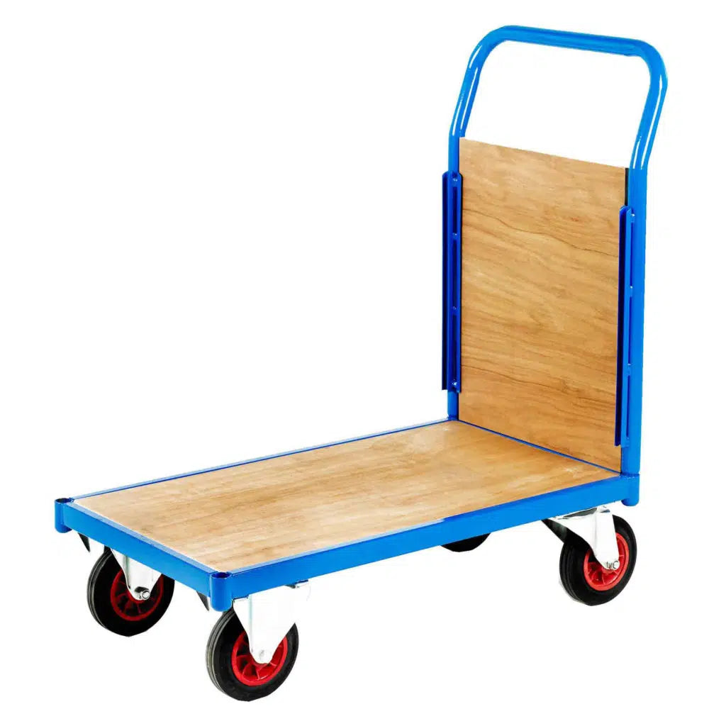 Small Deck Platform Truck with Single Plywood End