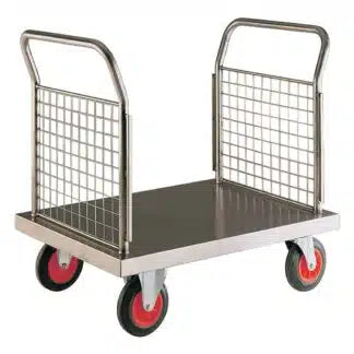 Stainless Steel Platform Truck with Two Wire Mesh Ends