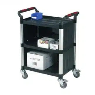 Utility Tray Trolley Enclosed with 3 Shelves