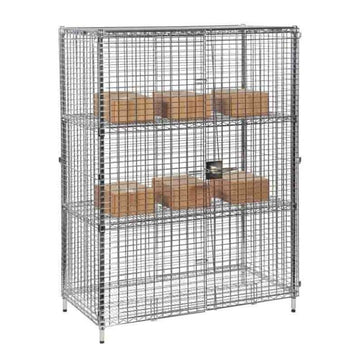 Chrome Wire Security Cage with 3 Shelves