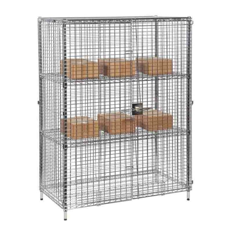 Chrome Wire Security Cage with 3 Shelves