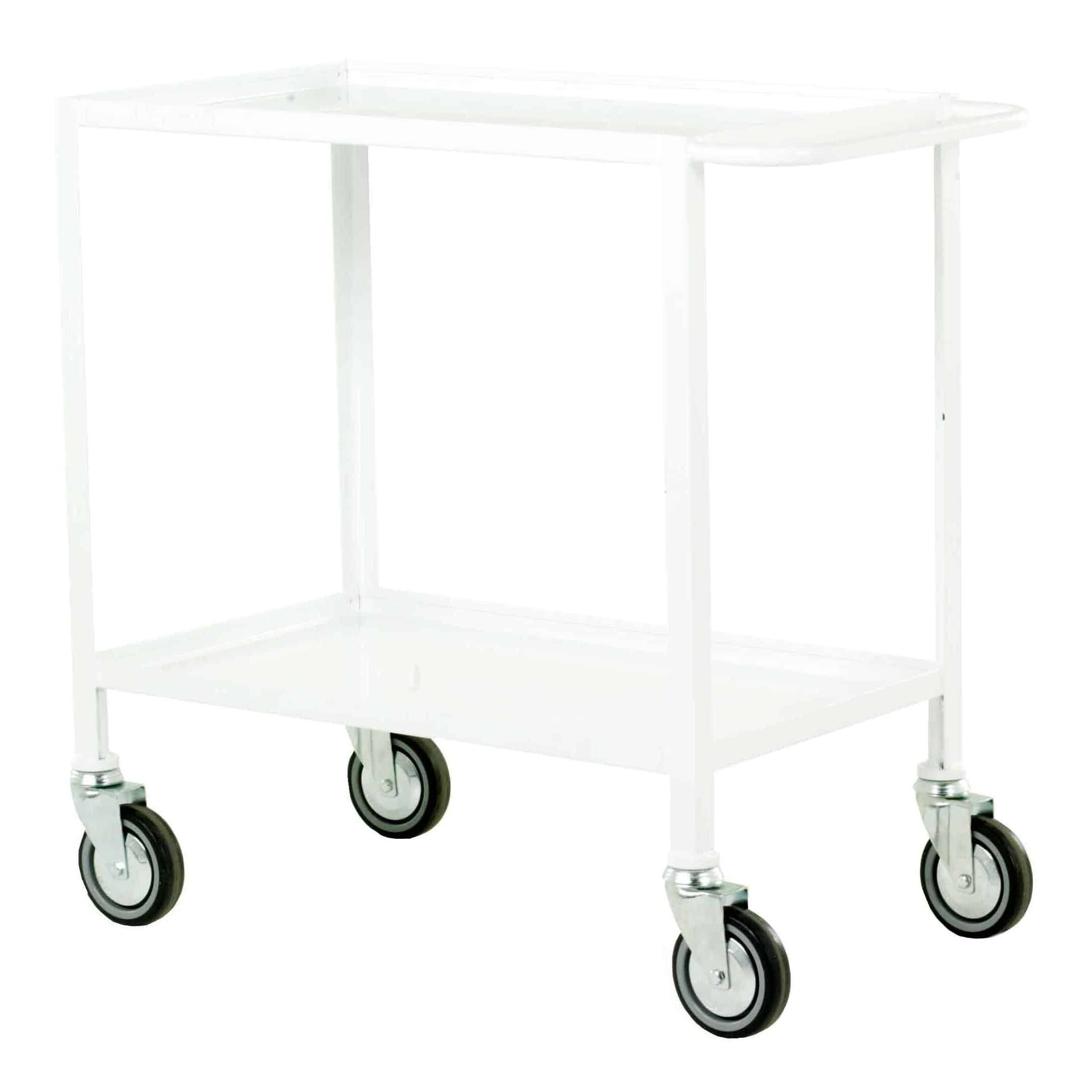 2 Tier Fixed Steel Tray Trolley