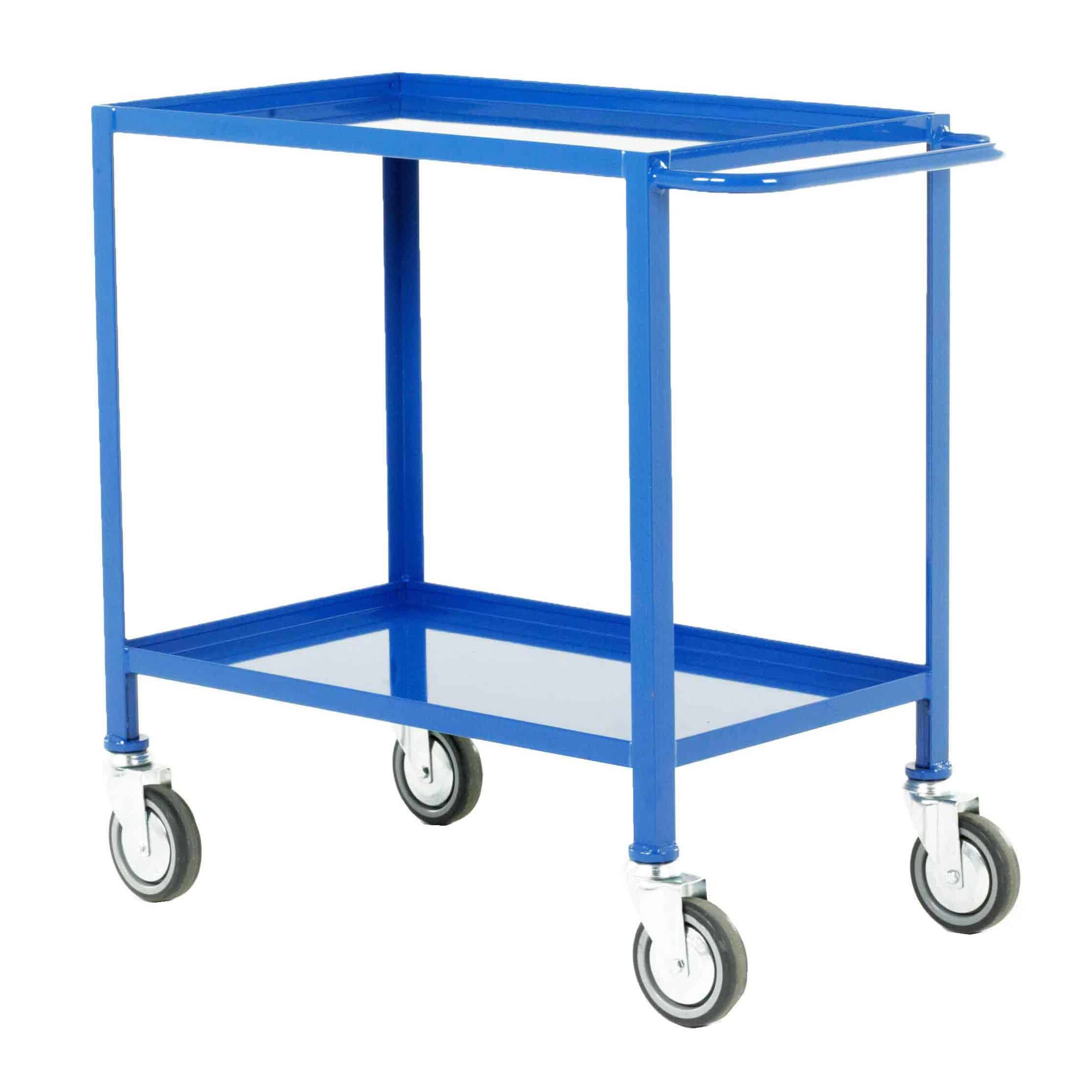 2 Tier Fixed Steel Tray Trolley