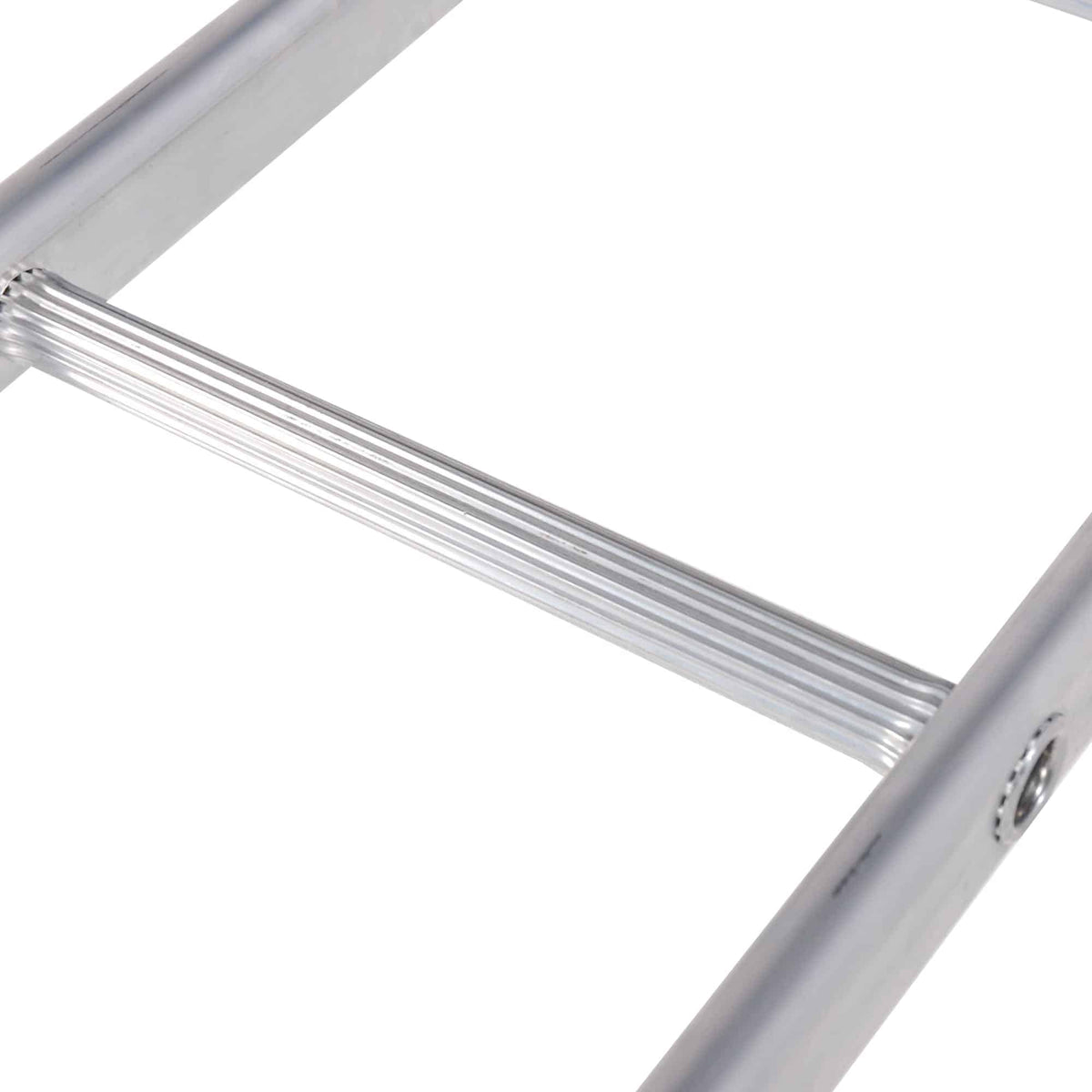 ROOFER professional aluminium roof ladders with strong, lightweight oval-section stiles