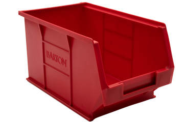 Red Barton TC3  plastic storage bin for organising components, fixings, and small parts on industrial shelving systems