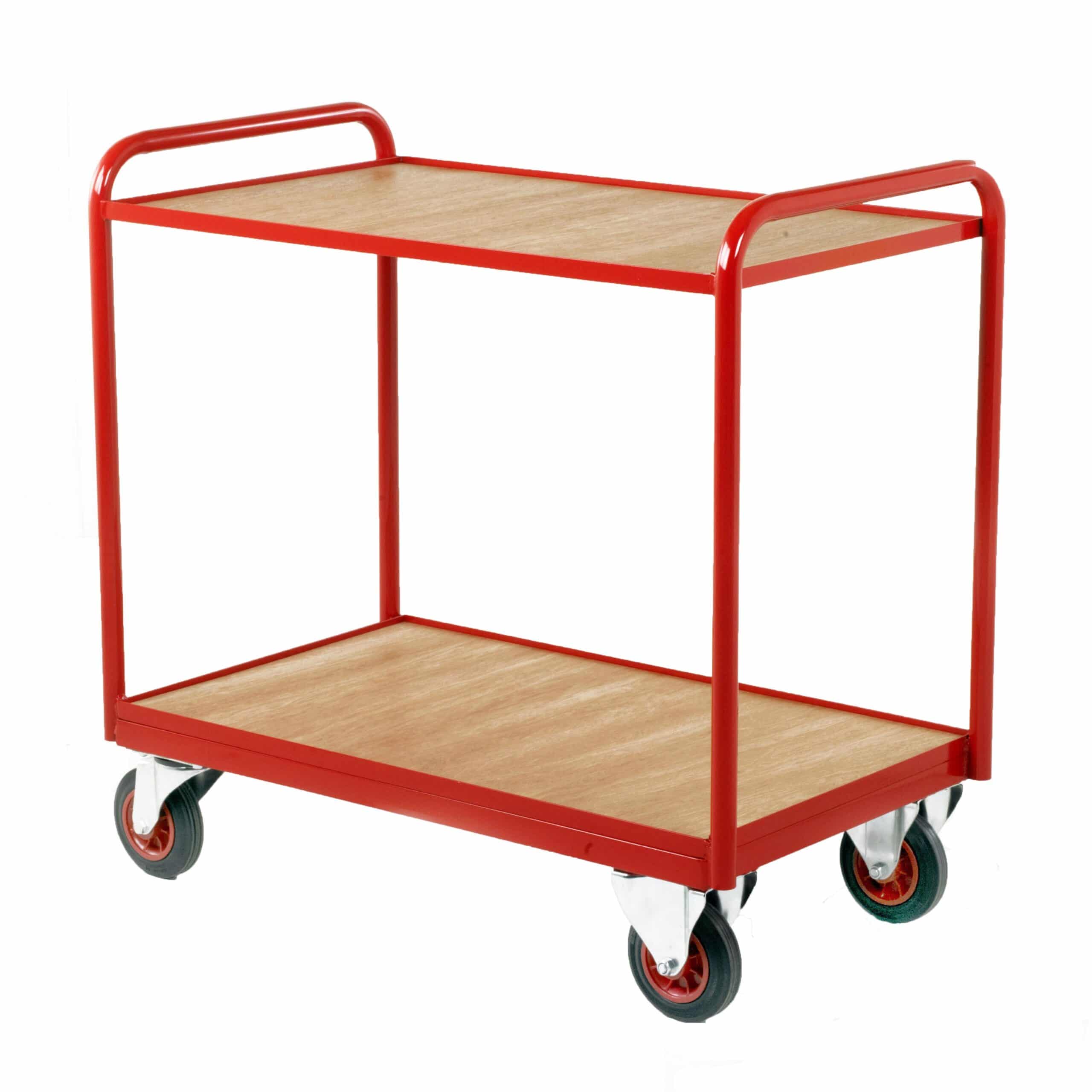 Industrial Tray Trolley with 2 Timber Panels