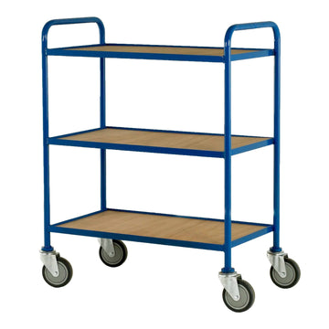 Tray Trolley with 3 Fixed Ply Shelves