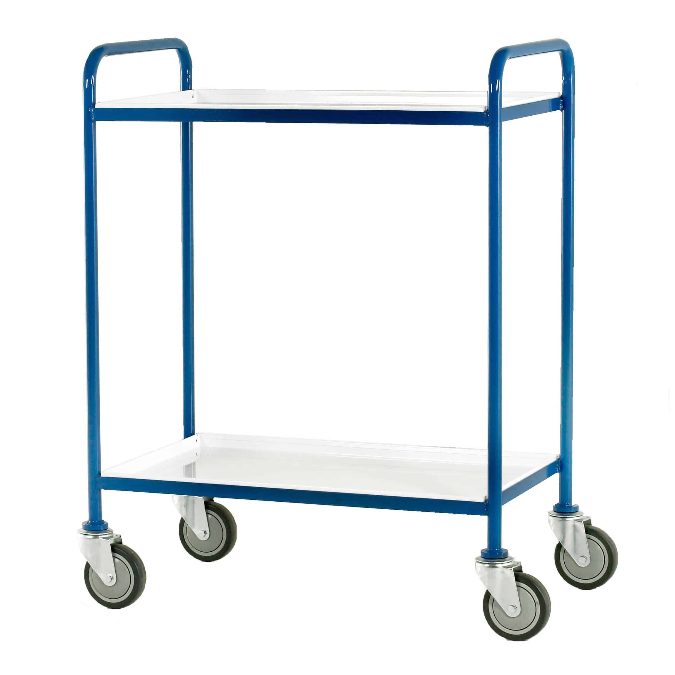Tray Trolley with 2 Removable White Trays