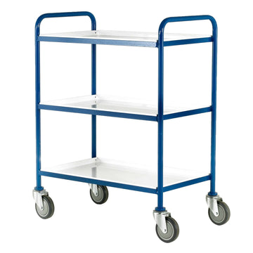 Tray Trolley with 3 Removable White Trays