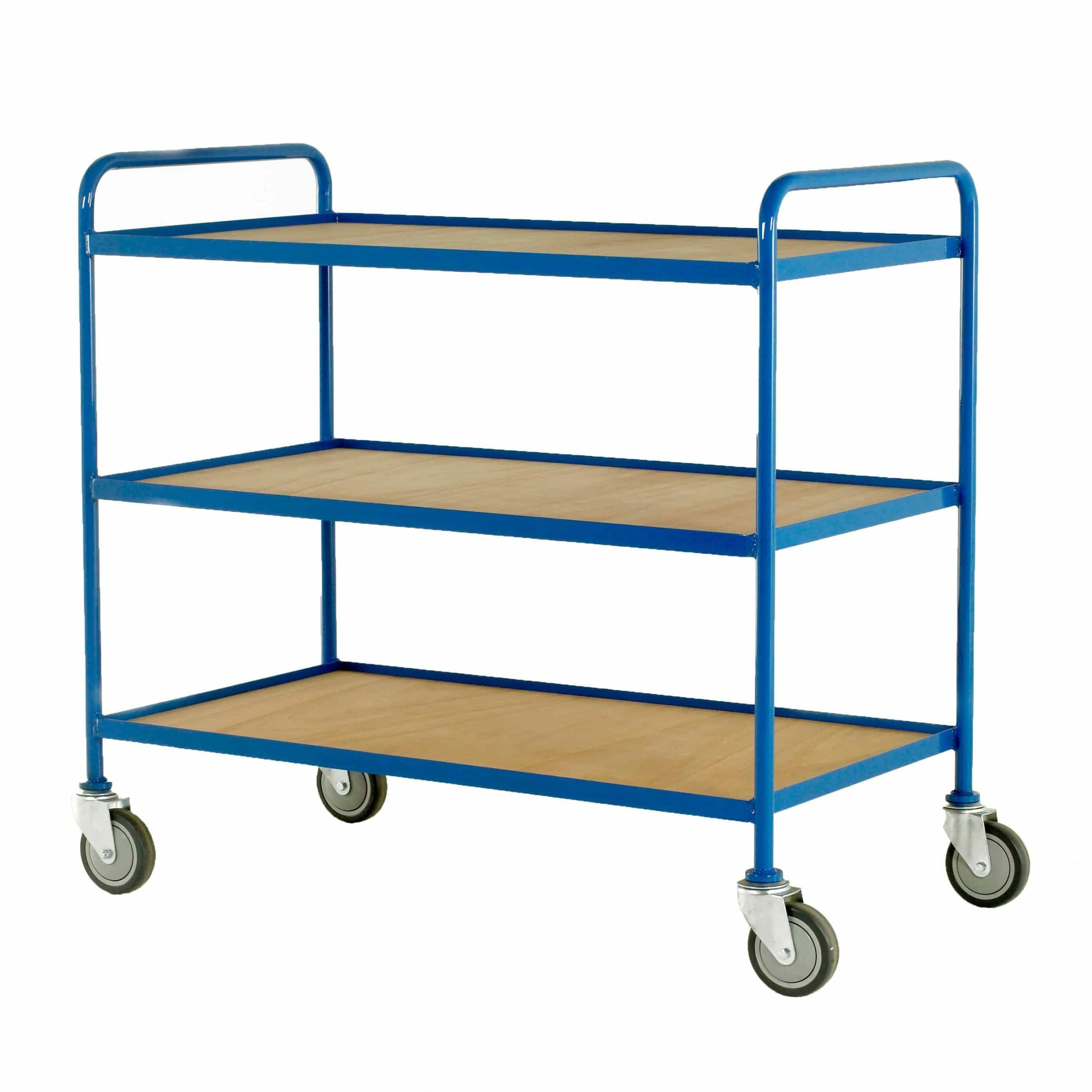 Tray Trolley with 3 Fixed Ply Shelves