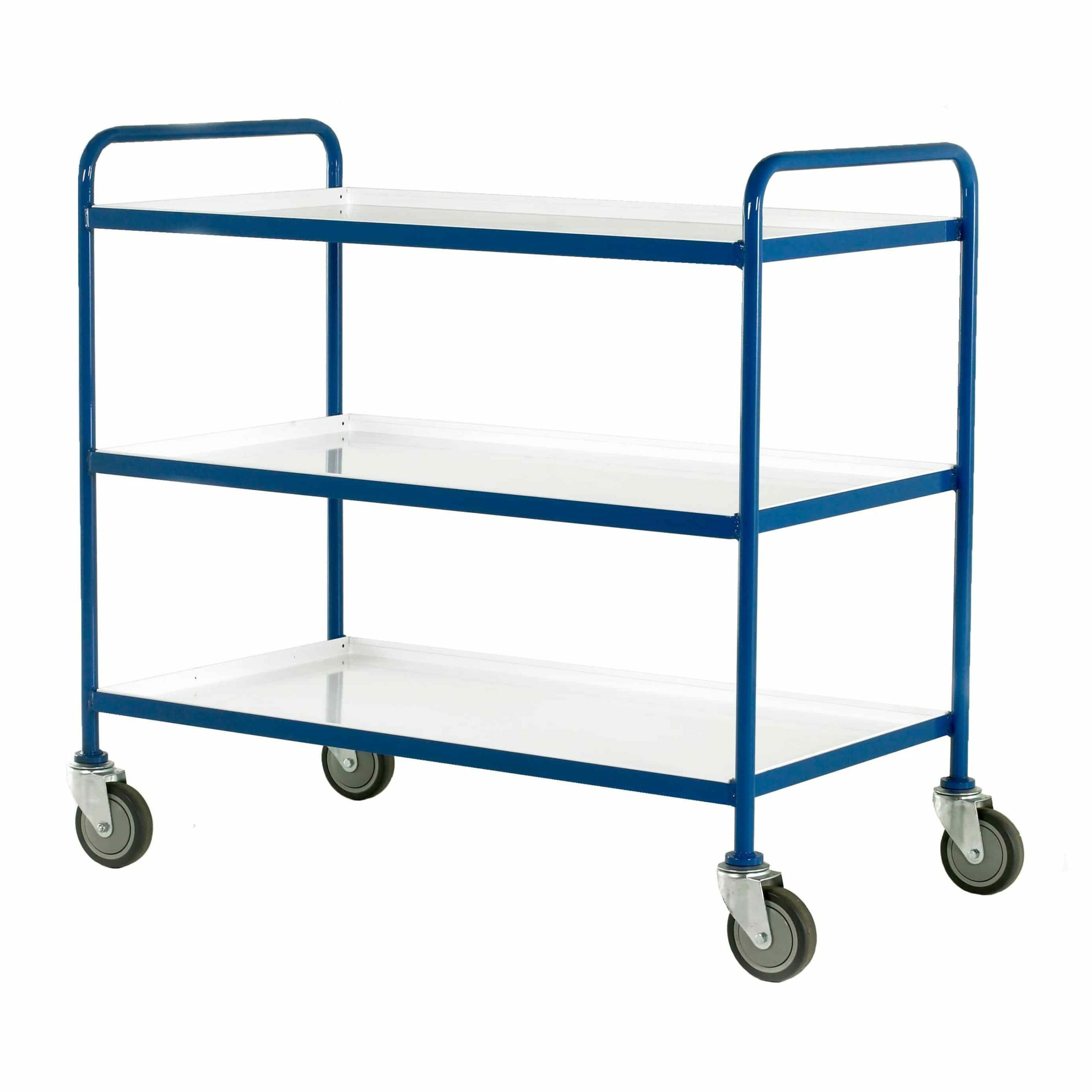 Tray Trolley with 3 Removable White Trays