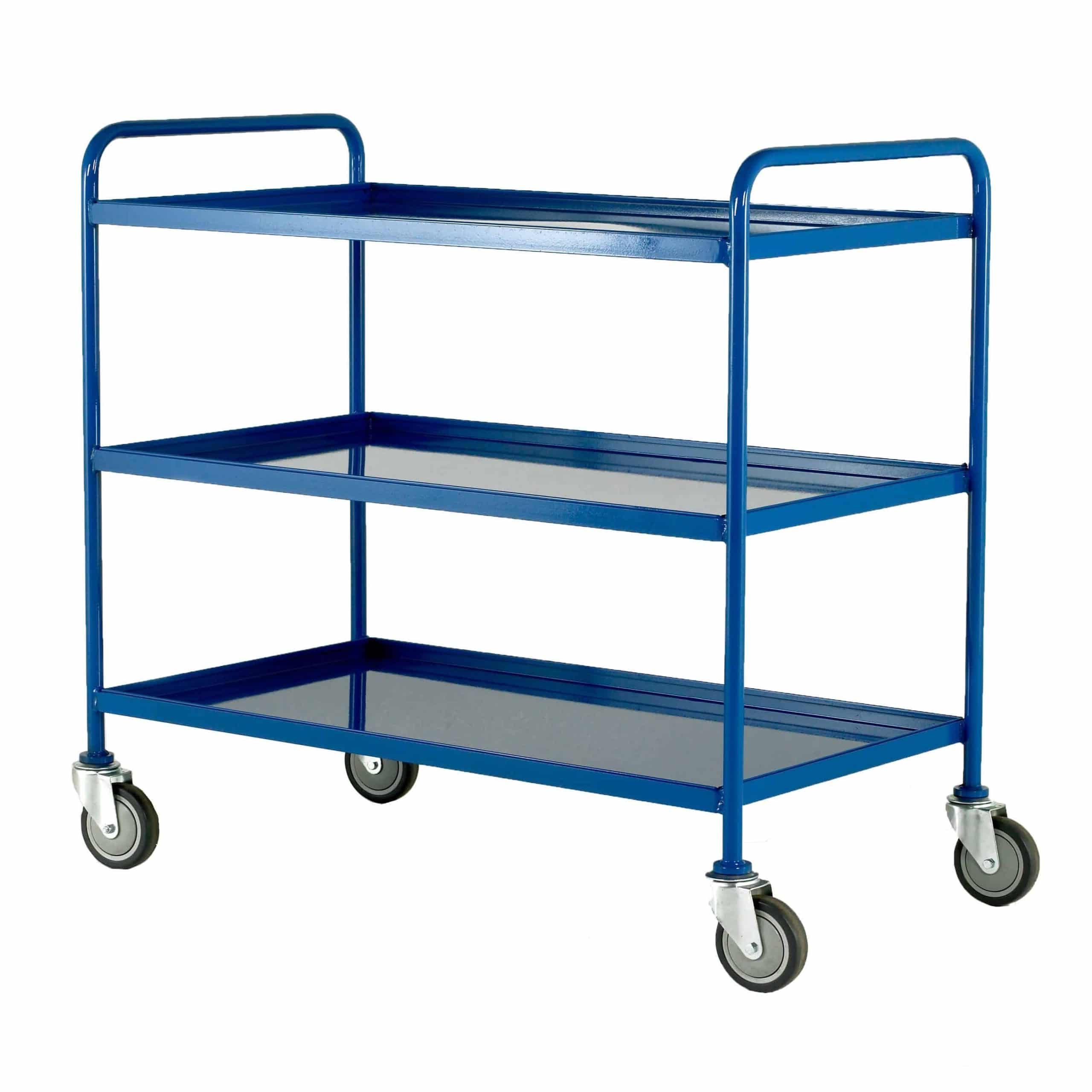 Tray Trolley with 3 Removable Blue Trays