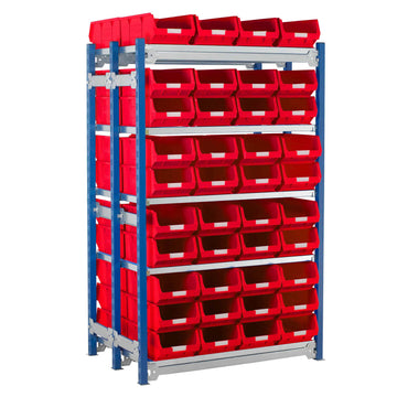 Toprax Shelving Double Bay with 80 TC4 Bins