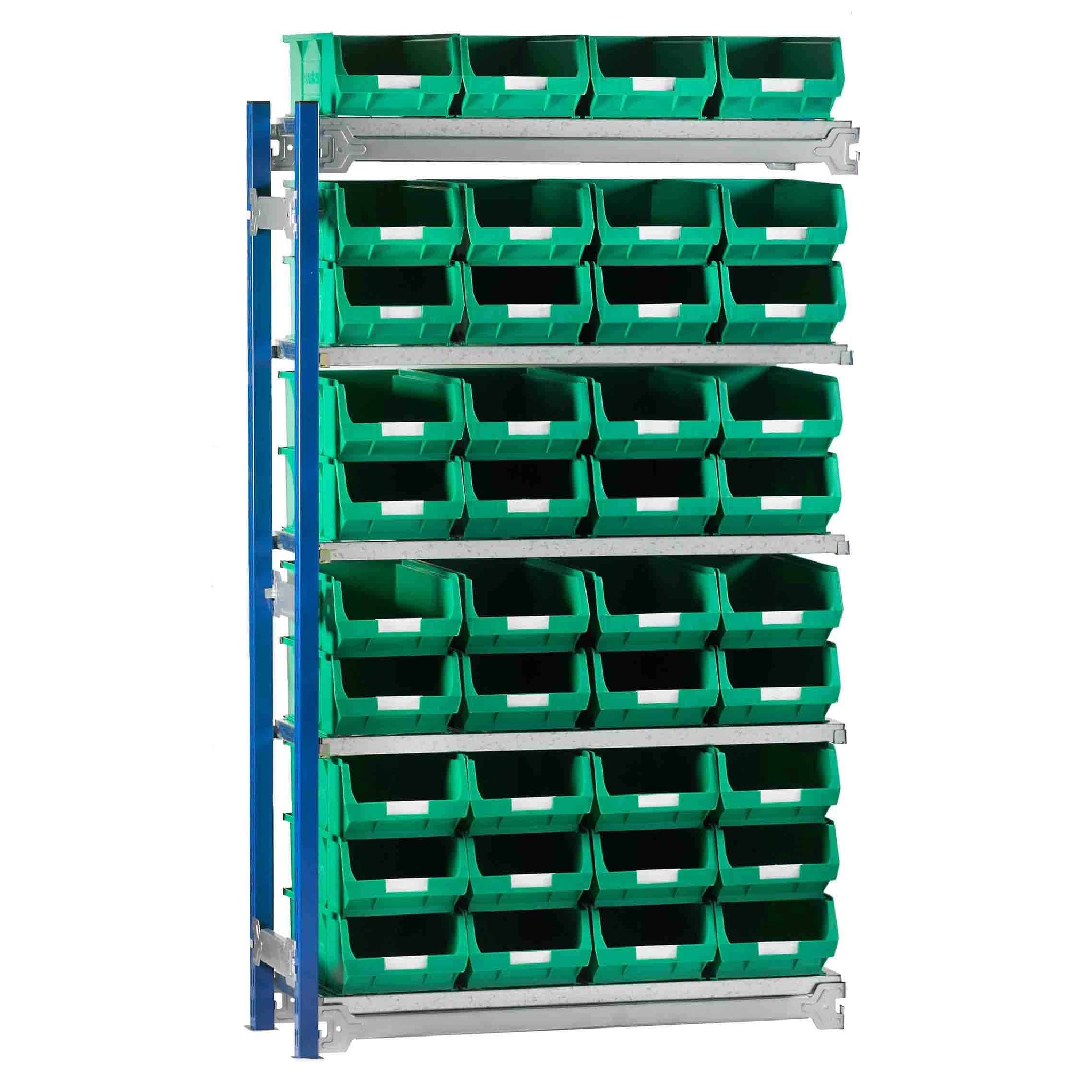 Toprax Shelving Extension Bay with 40 TC4 Bins