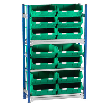 Toprax Shelving Single Bay with 14 TC6 Bins