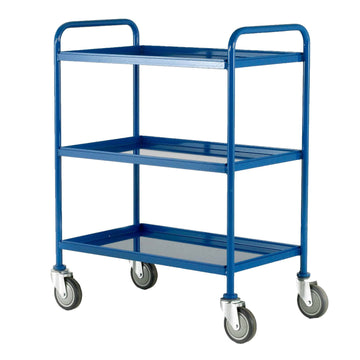 Tray Trolley with Three Removable Blue Trays