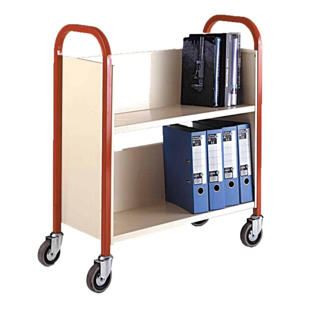 Two Shelf Single Sided Book Trolley
