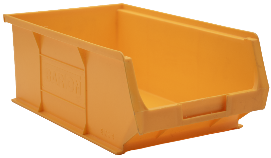 Red TC4 Barton plastic storage bin for warehouse shelving, stock control, and efficient small parts organisation.