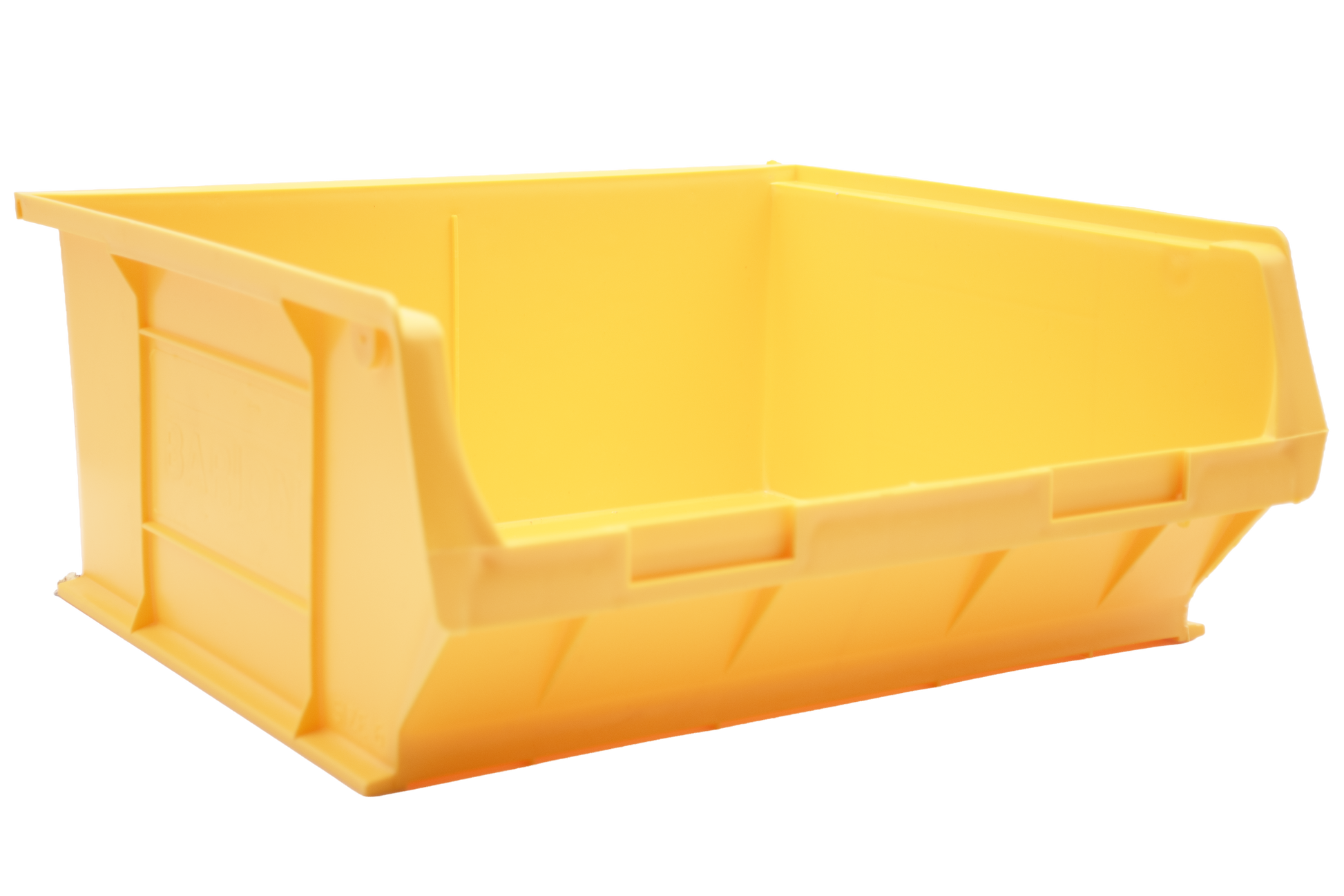 Yellow Barton TC6 plastic storage bin used for efficient inventory control, component organisation, and small parts storage on industrial shelving.