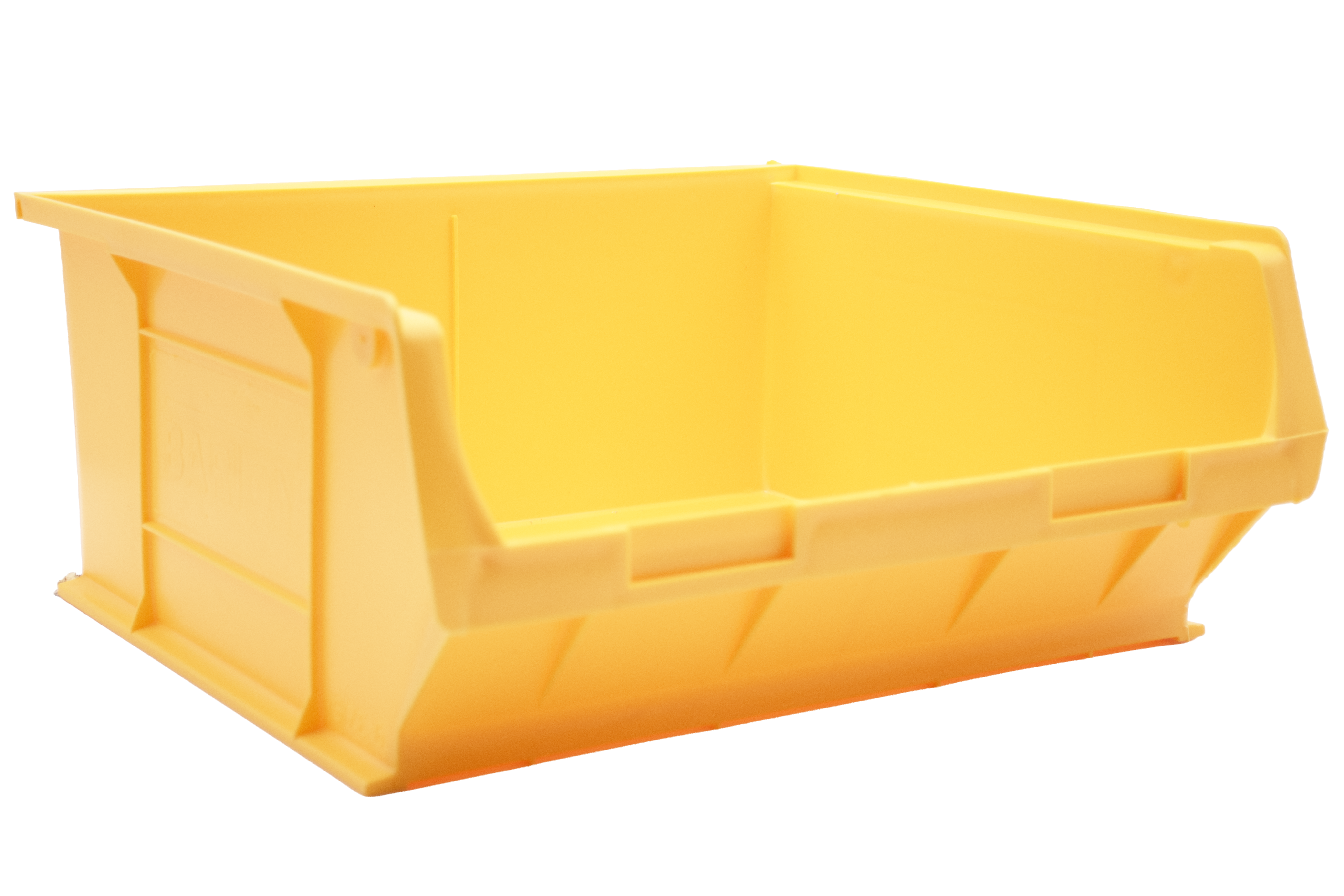 Yellow Barton TC6 plastic storage bin used for efficient inventory control, component organisation, and small parts storage on industrial shelving.