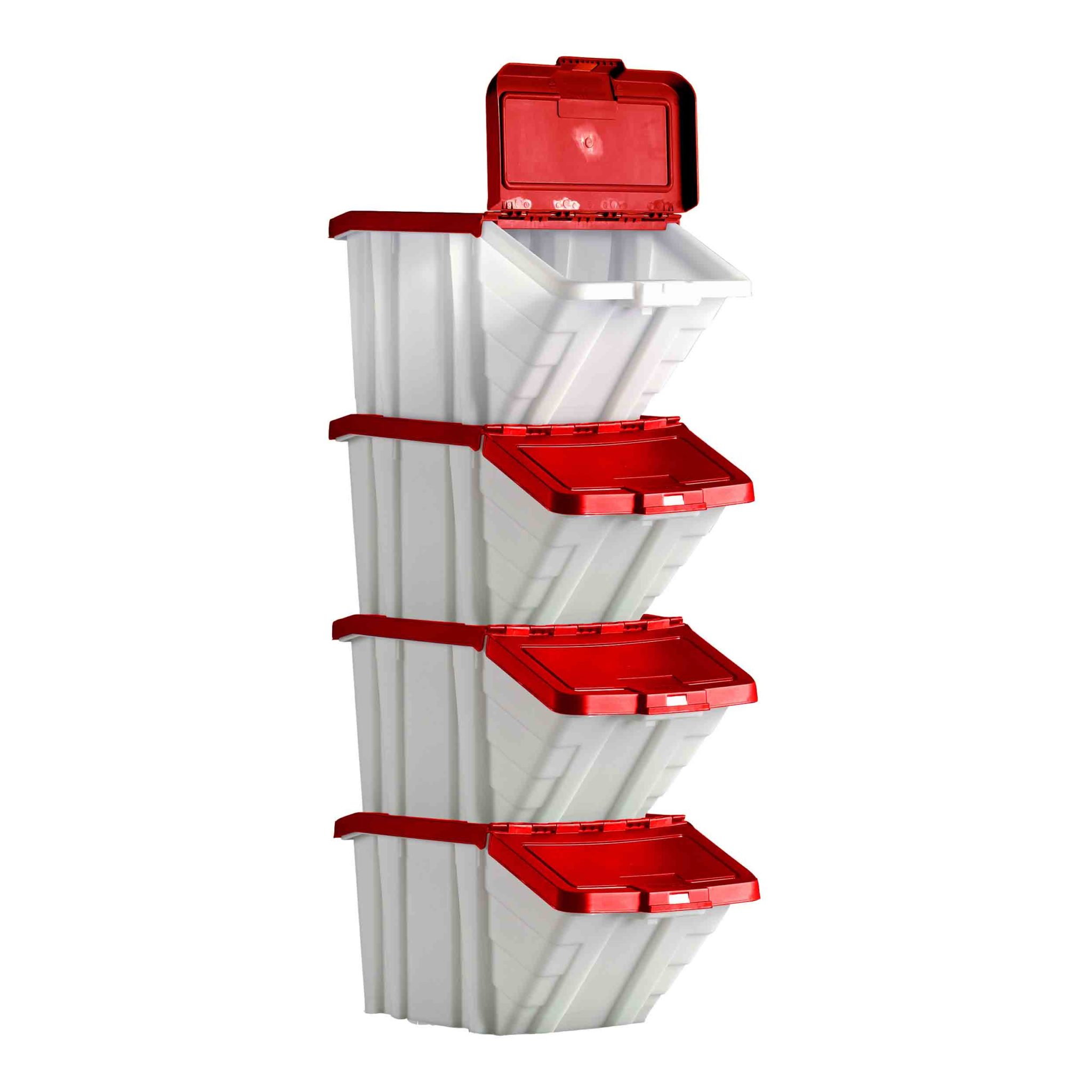 Topstore Multifunctional Containers with Red Lids Storage N Stuff